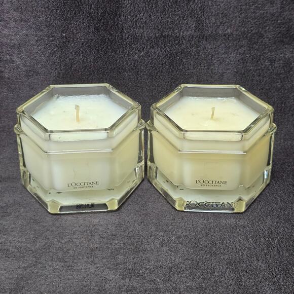 L'Occitane En Provence Scented Candle 3.5 oz Glass Jar Set of 2 - Picture 13 of 16
